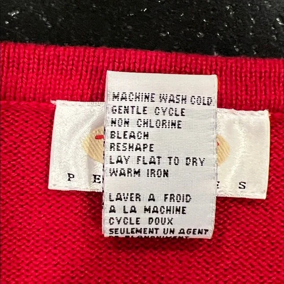 Talbots Vintage Red Cardigan with Dog Embroidery Size SP - Picture 9 of 10